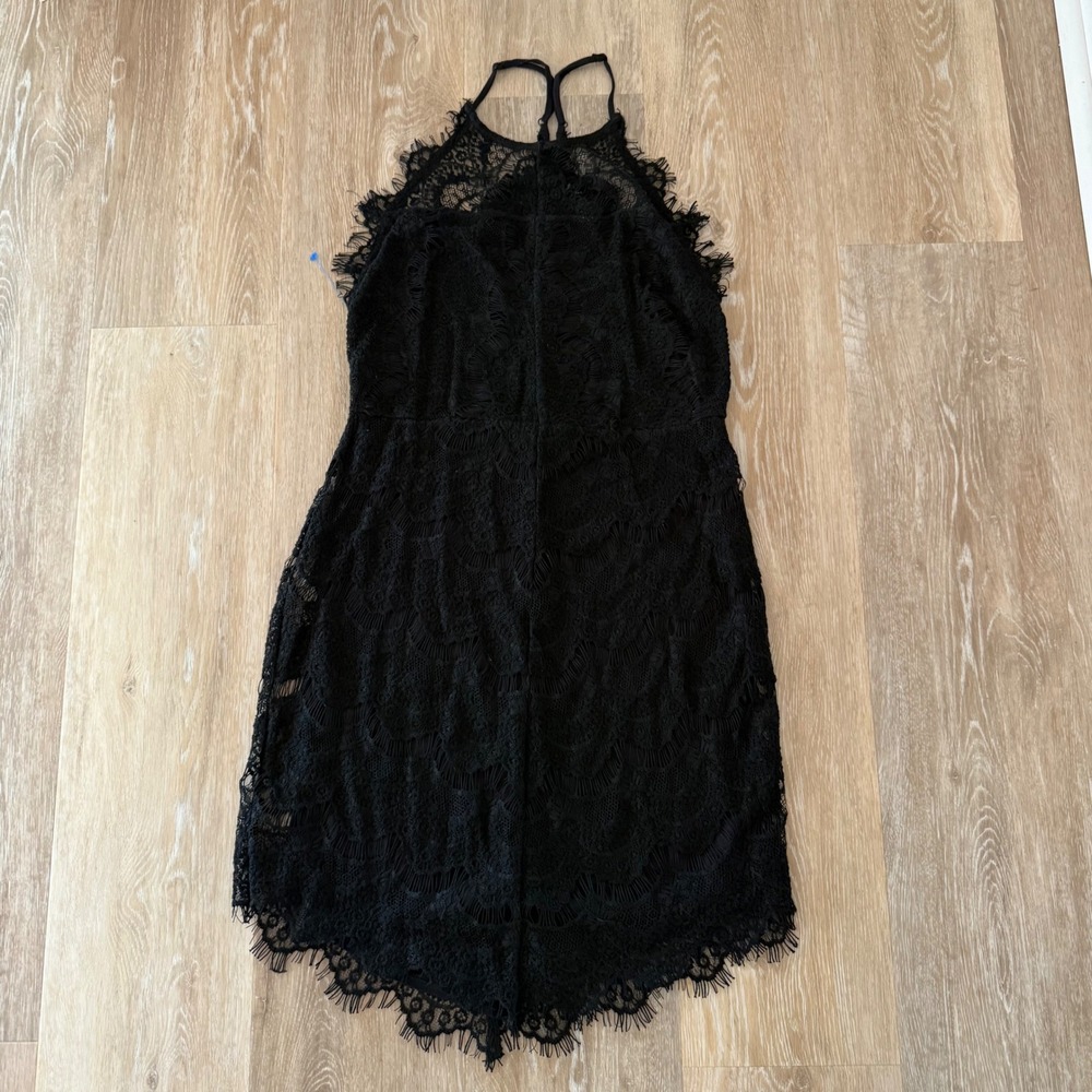 Free People She's Got it Black lace mini dress sleeveless backless sexy - Picture 5 of 16